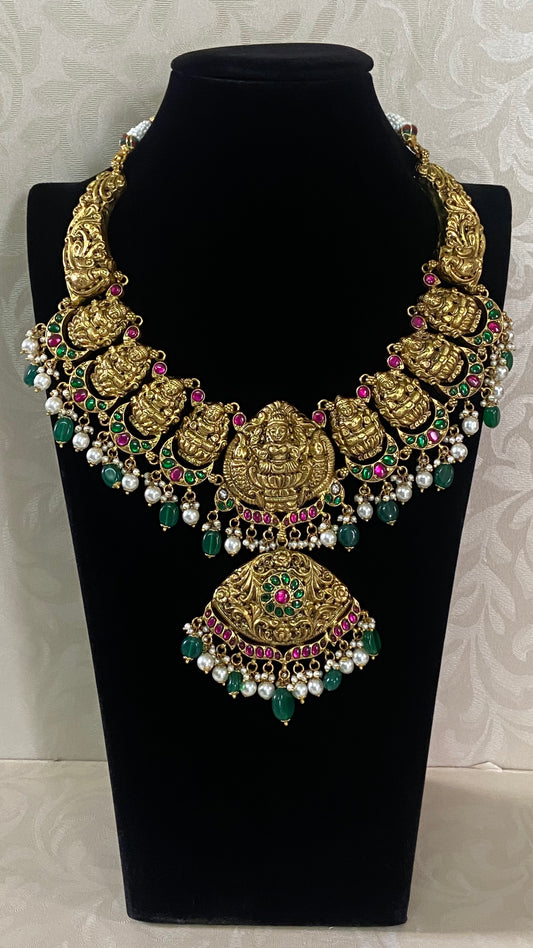 Beautiful Antique Kundan Lakshmi Necklace | Bridal jewelry