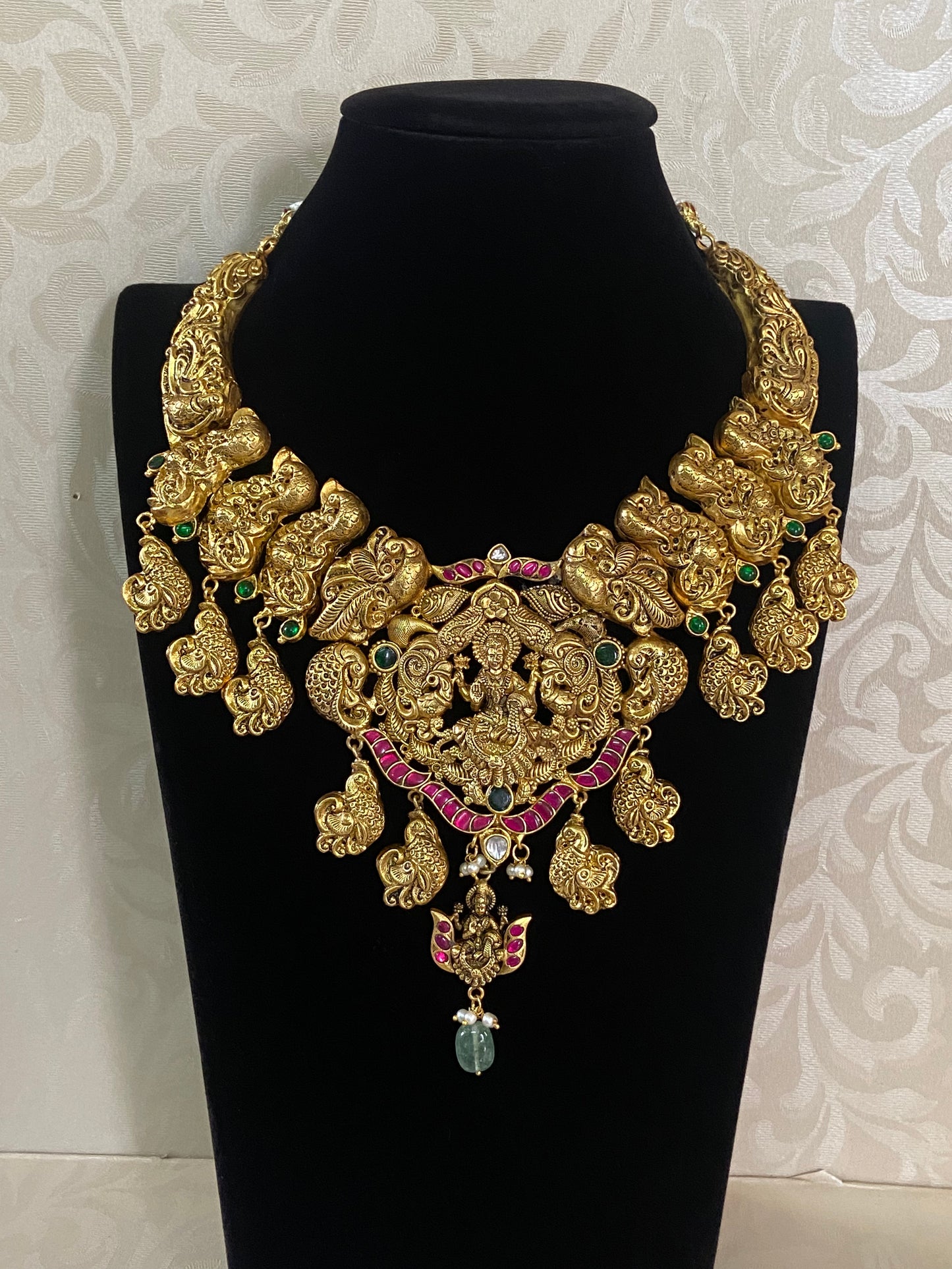 Antique Lakshmi Pendent  Temple Necklace | Bridal jewelry