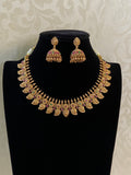 Antique Ruby Mango Long & short Necklaces With Jumki Earrings | Indian Traditional Necklaces