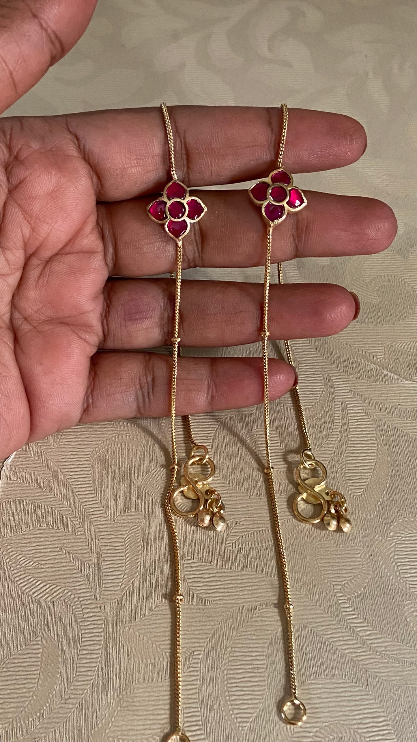 Jadau Kundan Floral Anklets | Antique Jadau Payal | Traditional Jewelry In USA