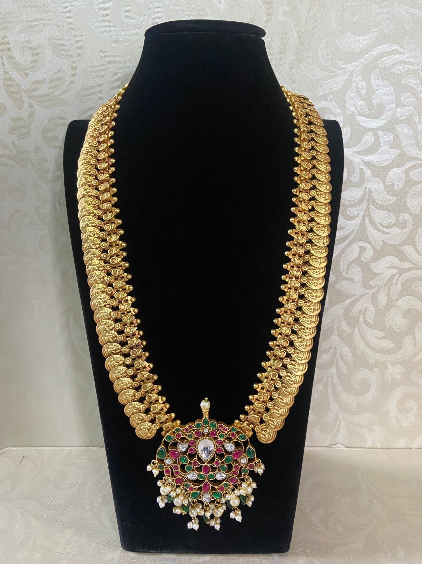 Kassulaperu With Jadau Kundan Pendant Long Necklace