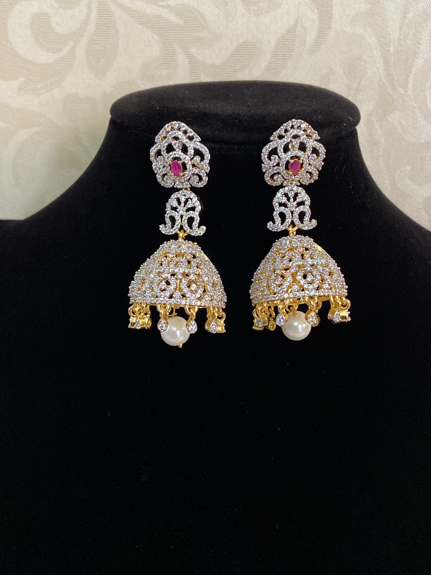 CZ Jumki Earrings | Indian jewelry in USA
