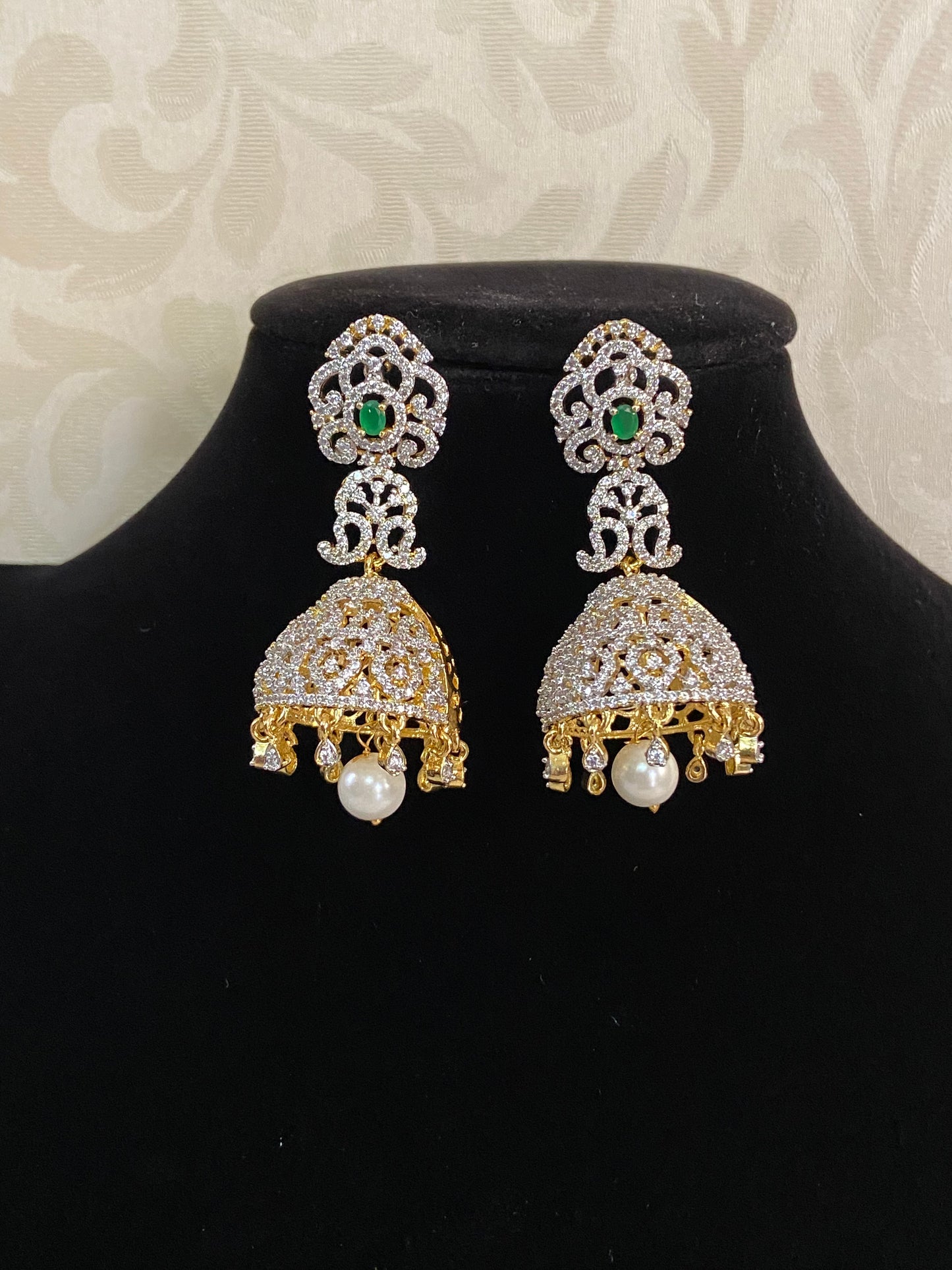 CZ Jumki Earrings | Indian jewelry in USA