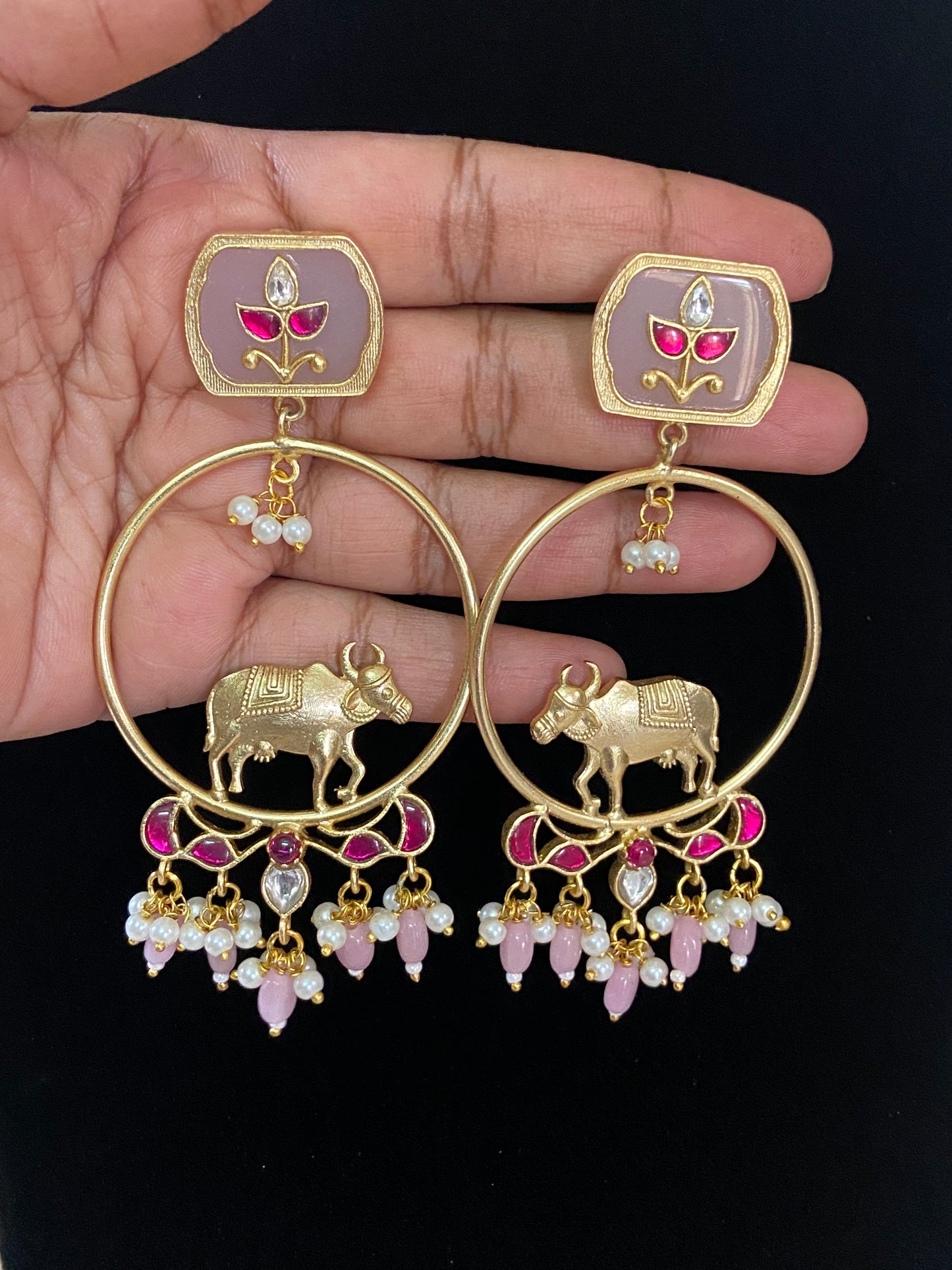 Fusion Chandbali Earrings | Pichwai earrings