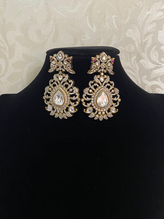 AD Victorian Polki Earrings | Partywear earrings