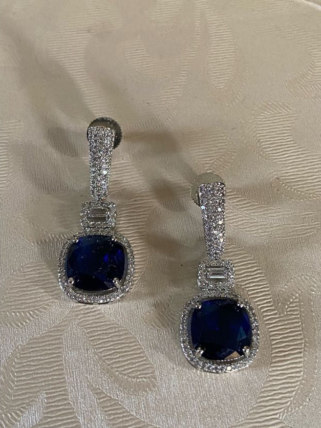 AD Rhodium Earrings