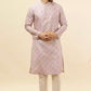 Rose Pink Jhallar Print Kurta Set