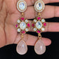 Moissanite Kundan Earrings | Fusion earrings