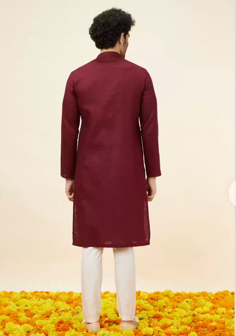 Maroon Classic Kurta Set