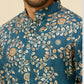 Teal Blue kalamkari Patterned Kurta