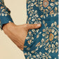 Teal Blue kalamkari Patterned Kurta