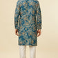 Teal Blue kalamkari Patterned Kurta