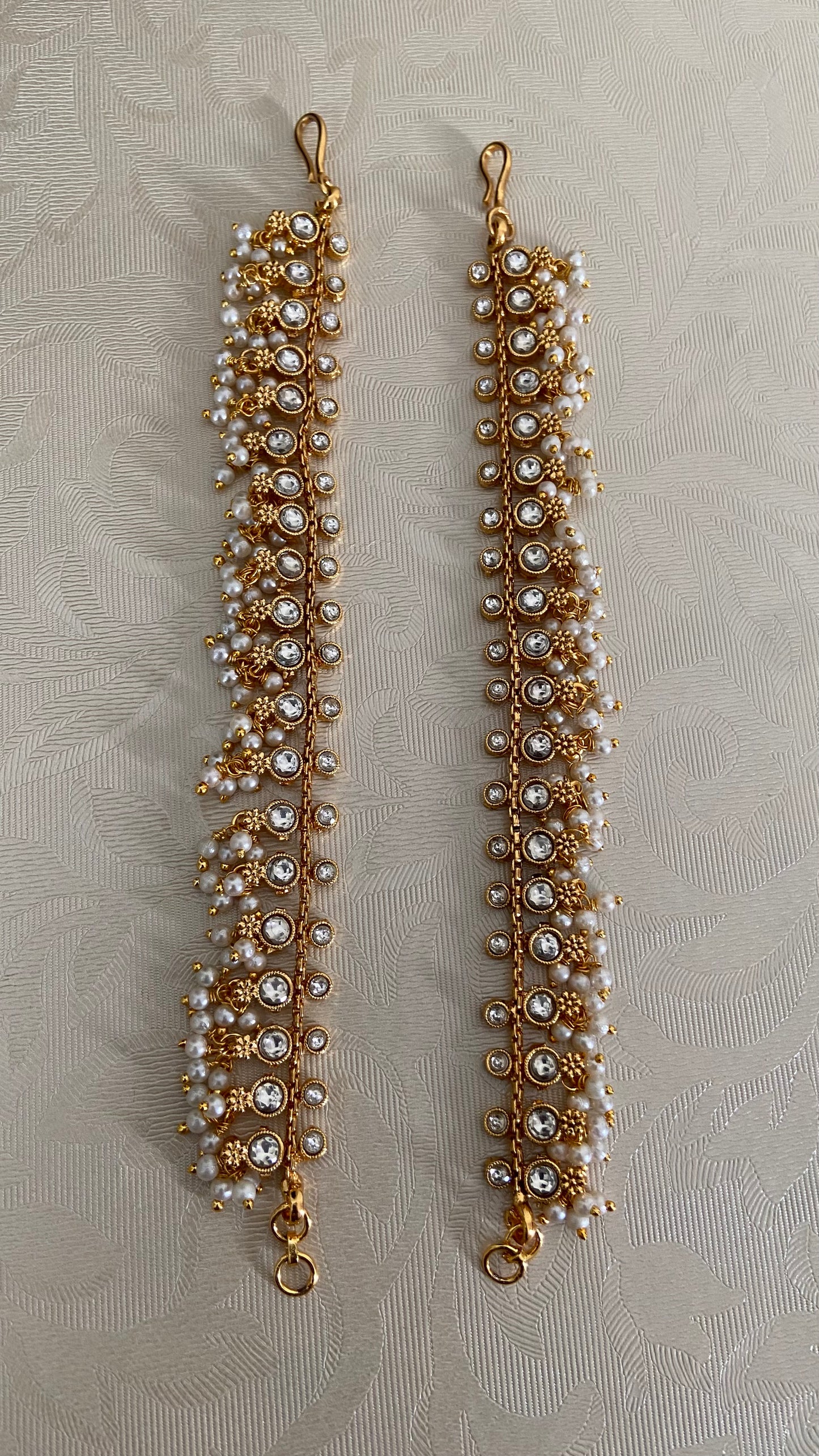 AD Pearl Champaswaralu | Indian Ear Chains | Hair accessories