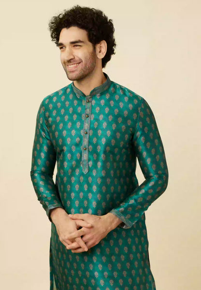 Metallic Green  Buta Printed Kurta Set