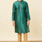 Metallic Green  Buta Printed Kurta Set