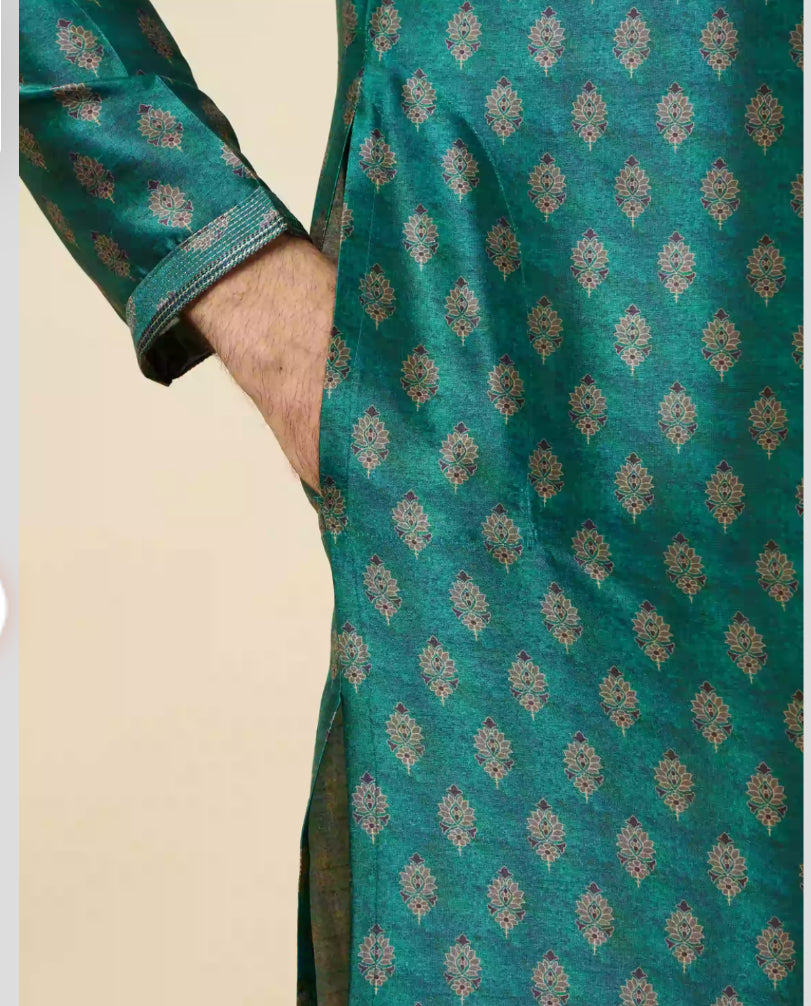 Metallic Green  Buta Printed Kurta Set