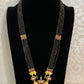 Jadau Kundan Pendant long Black Beads Necklace | Traditional Mangalasutra