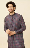 Dark Blue Floral String Printed Kurta