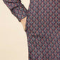 Dark Blue Floral String Printed Kurta