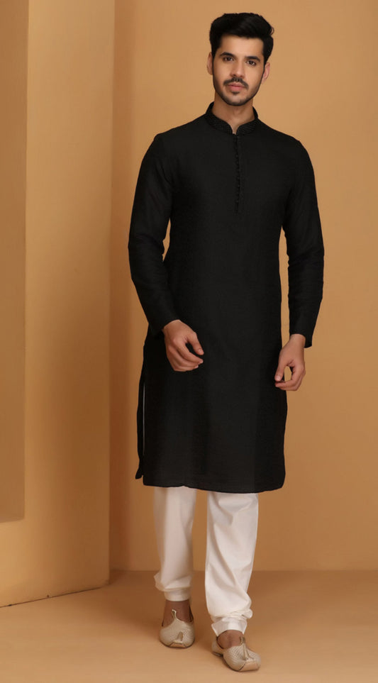 Classic Black Kurta Pajama Set