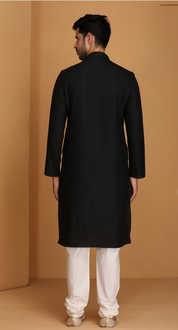 Classic Black Kurta Pajama Set