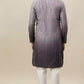 Cloud Grey Moroccan Print Kurta