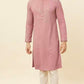 Pink Floral Chikankari Embroidered Kurta Set