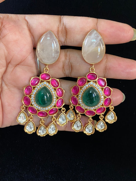 Kundan Jadau Fusion  Earrings | Indian Earrings | Gift idea