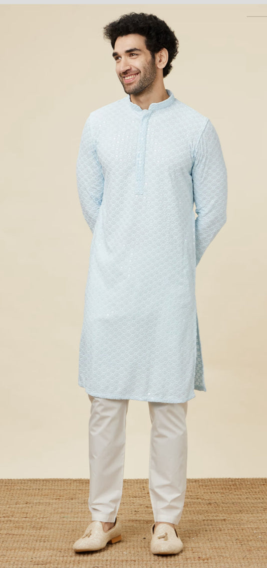 Lite Blue Chikankari Kurta Set