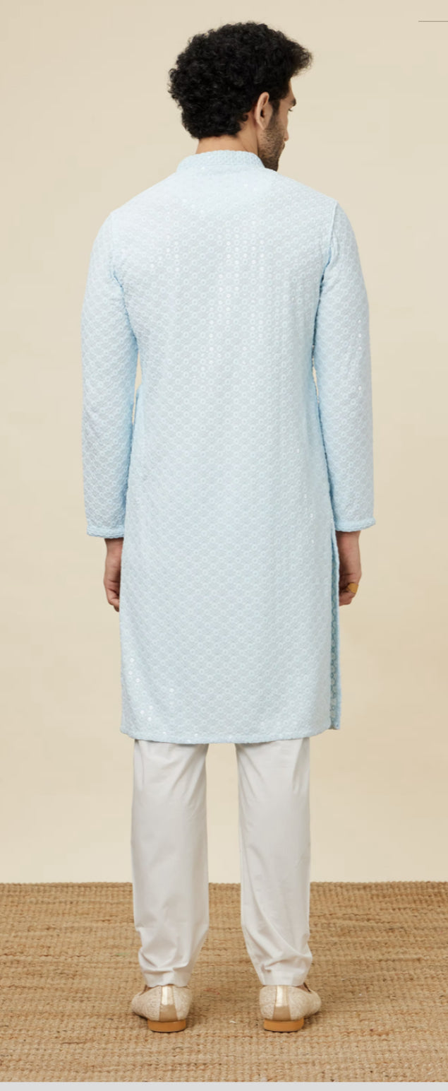 Lite Blue Chikankari Kurta Set