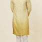 Mehandi Green Trellis Patterned Ombre Dyed Kurta