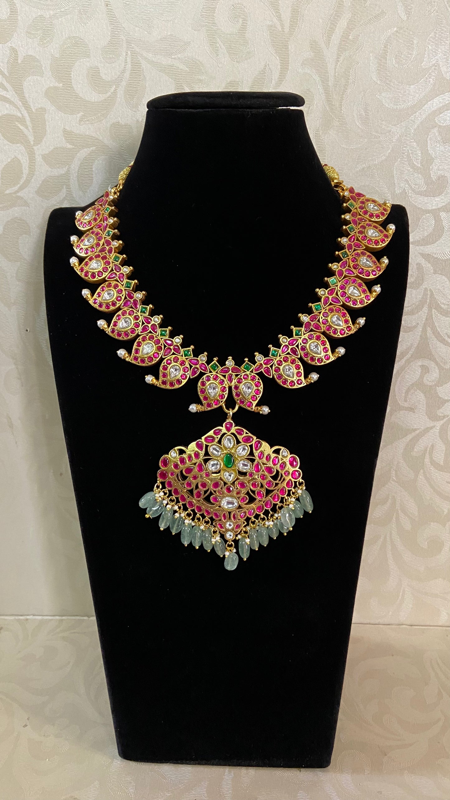 Jadau Kundan Mango 2 in 1 Necklace | Indian Traditional Jewelry In USA