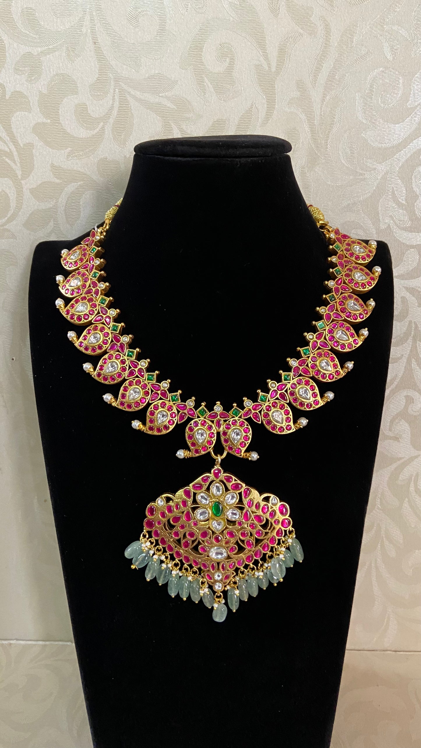 Jadau Kundan Mango 2 in 1 Necklace | Indian Traditional Jewelry In USA