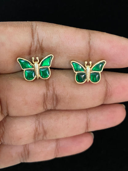 Jadau Kundan Butterfly Studs Earrings