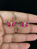 Jadau Kundan Butterfly Studs Earrings