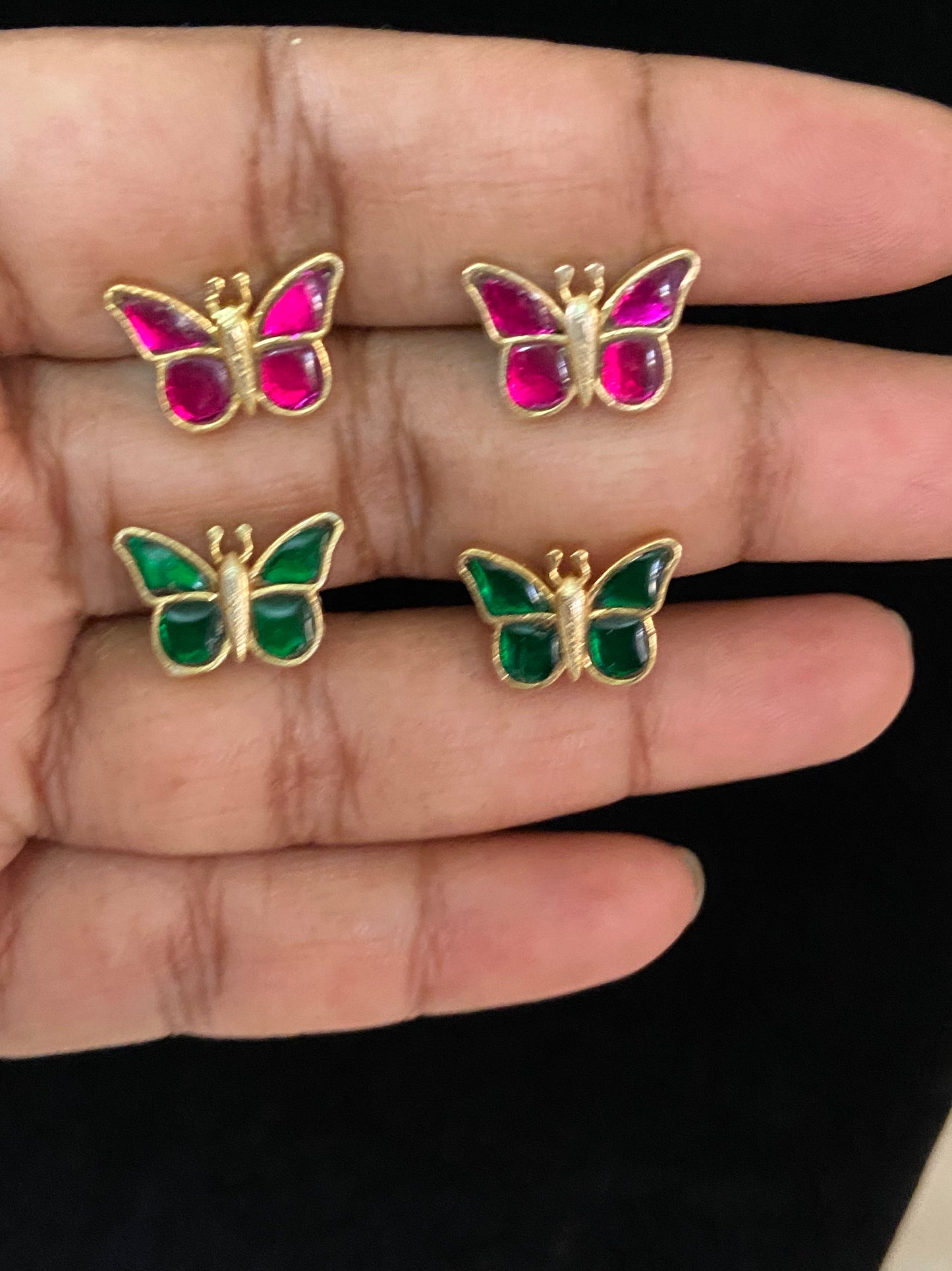Jadau Kundan Butterfly Studs Earrings