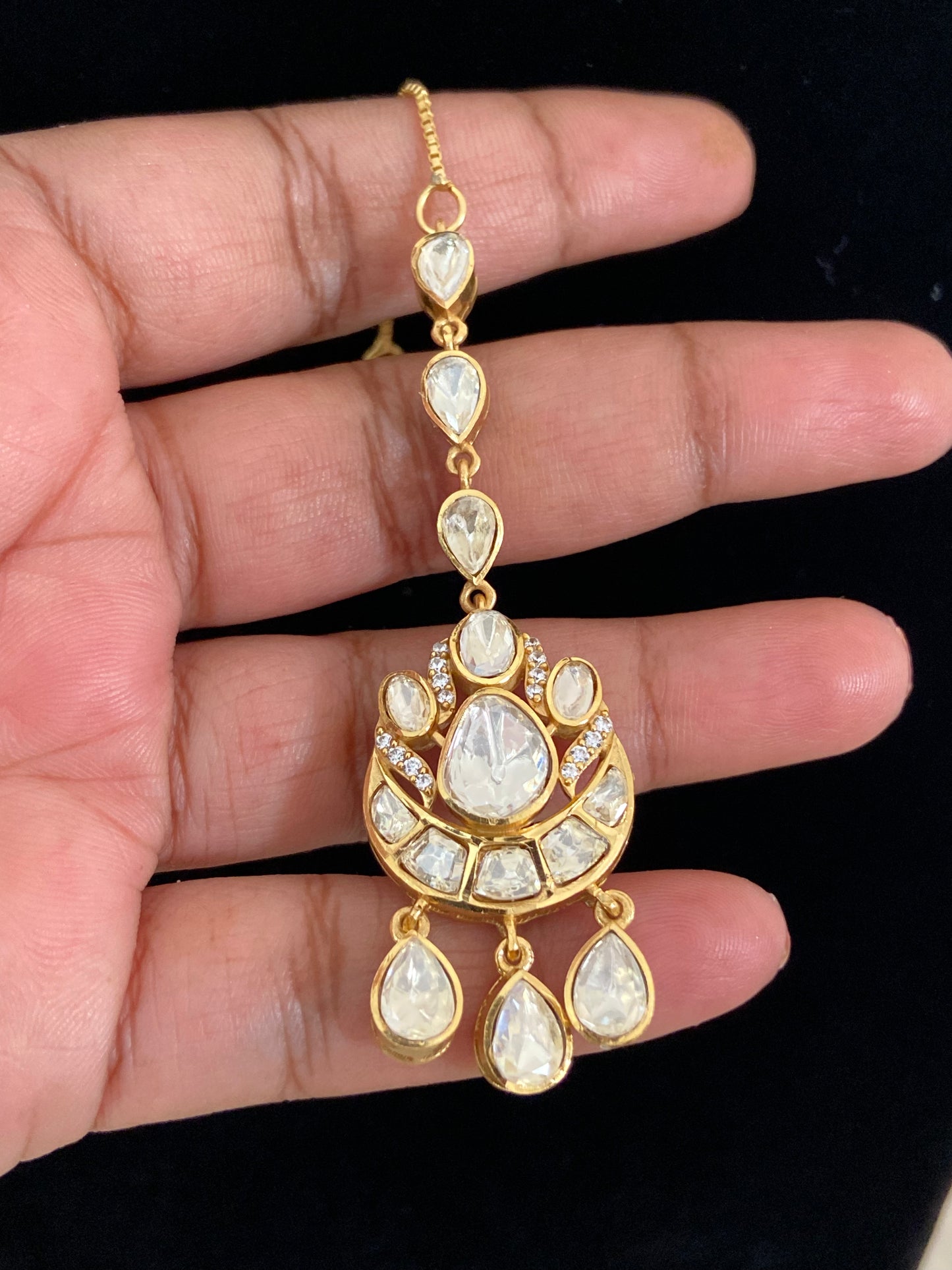 Moissanite Maang Tikka |  Indian jewelry in USA