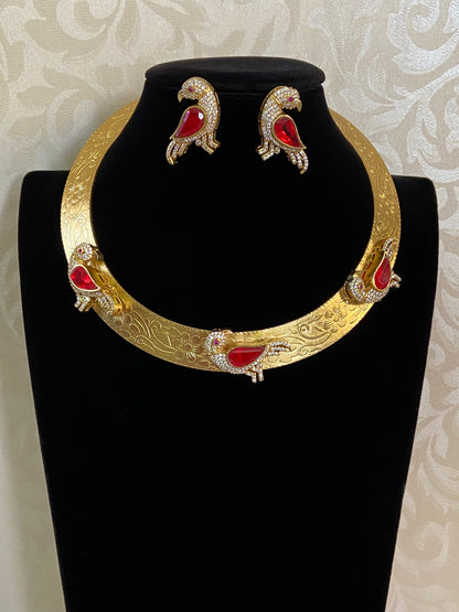 Peacock Designe Hasli Necklace