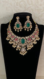 AD Polki Kundan Bridal Necklace Set | Indian Jewelry In USA