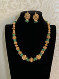 Nakshi Balls & GreenBeads Necklace