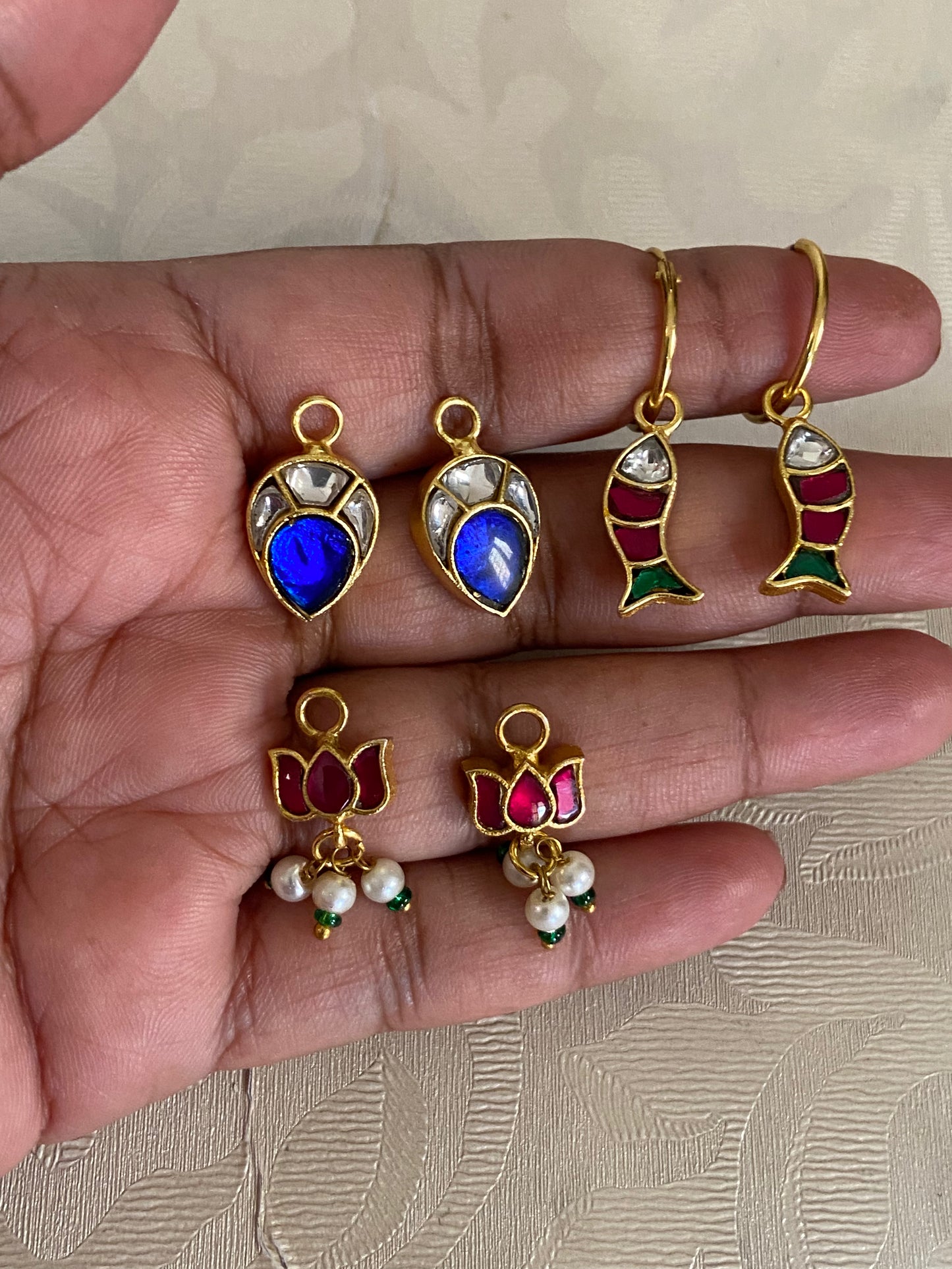 3 In 1 Jadau Changeble Bali Earrings | Indian Traditional Earrings