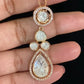 Elegant Teardrop Kundan Pendant  Necklace with Earrings