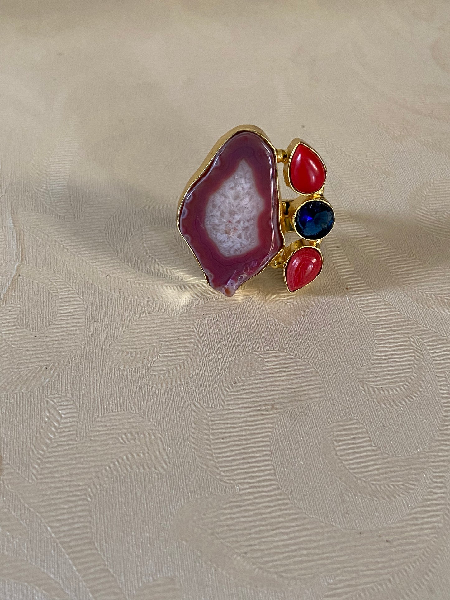 Agate adjustable finger Ring