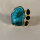 Agate Druzy Blue Adjustable Ring