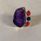 Purpul Druzy Agate Stone  Adjustable Ring