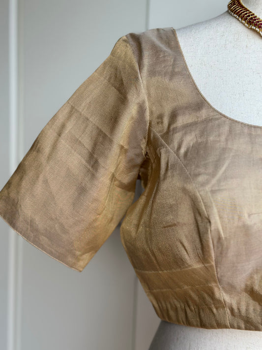 DullGolden Tissue Blouse | Boutique blouses