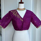 Magenta  Rawsilk Embroidery  Blouse | Readymade Embroidery Blouses in USA