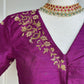 Magenta  Rawsilk Embroidery  Blouse | Readymade Embroidery Blouses in USA