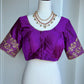 Purple Embroidery Pure Silk Blouse | Readymade embroidery blouses in USA | Bridal blouses in USA