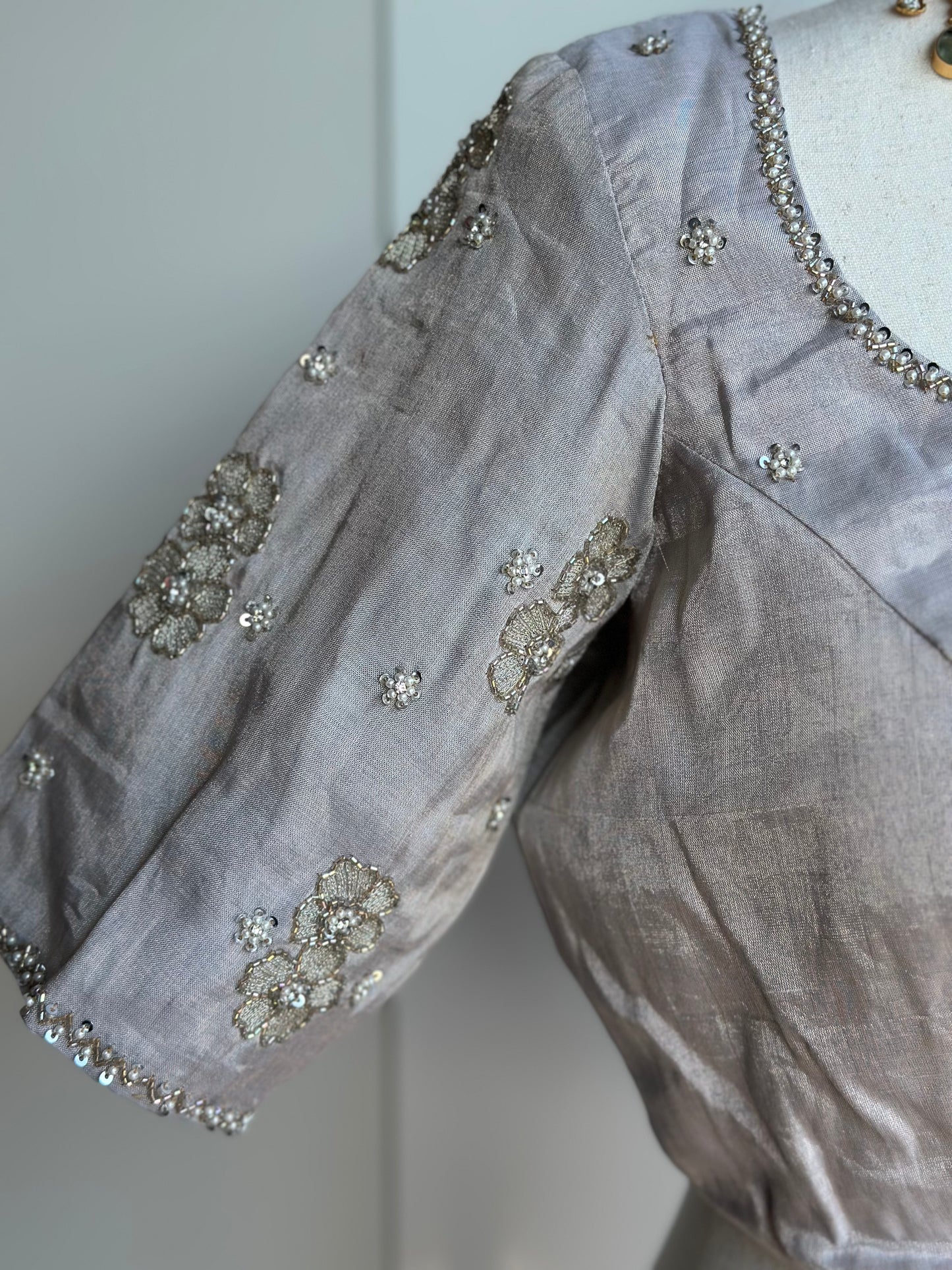 Tissue Embroidery Blouse | Readymade embroidery blouses in USA